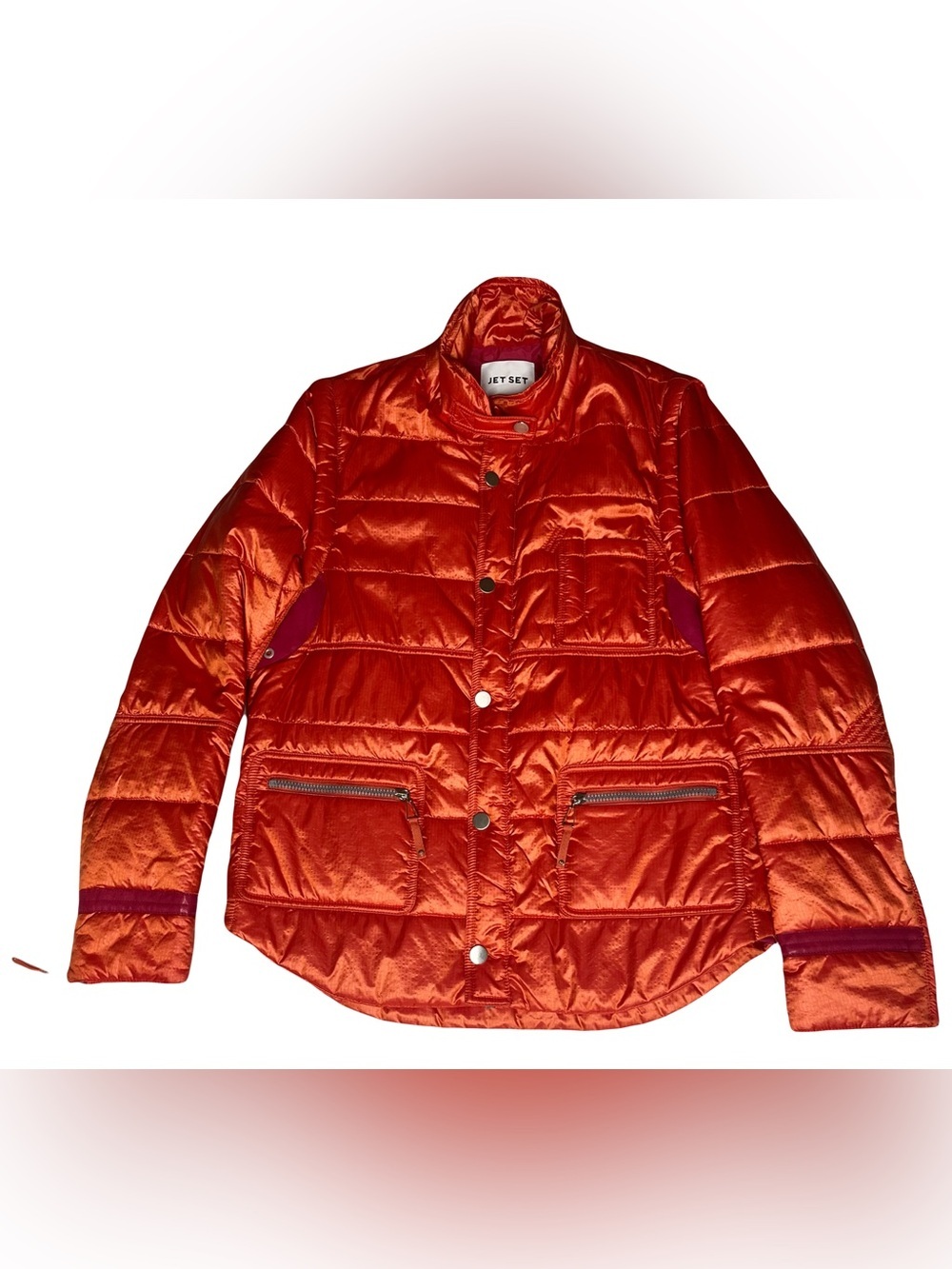 Jet Set Convertible Ski Jacket Vest Metallic Puffer Après Ski Designer Luxury